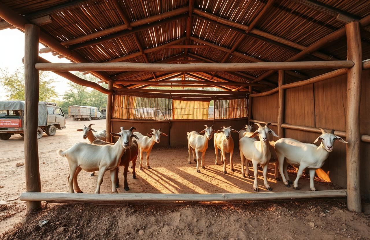 Cost-effective goat shed design